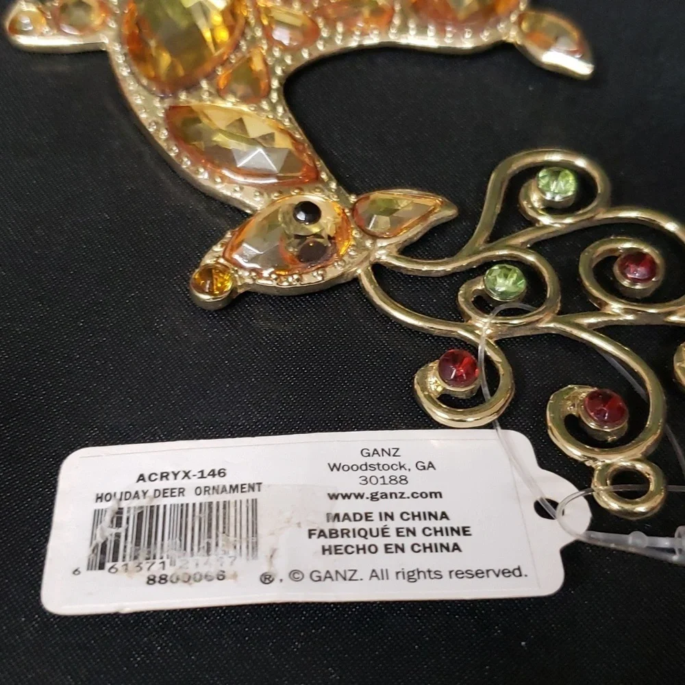 Ganz NWT Holiday Deer Jeweled Ornament